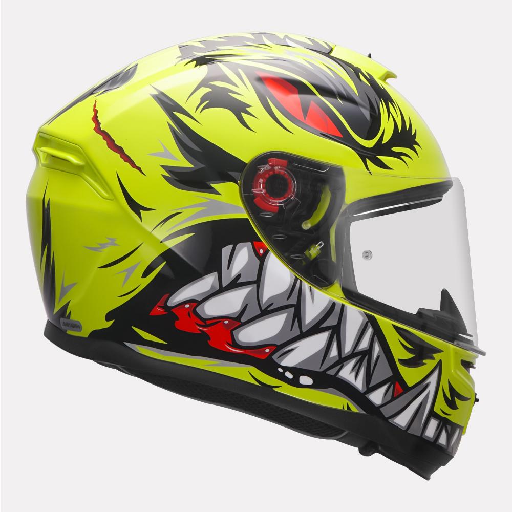 MT Helmet Hummer Lycan Gloss Fluorescent Yellow - Roadies The Riders Hub